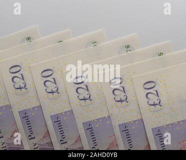 Pfund Banknoten Elemente schließen Stockfoto