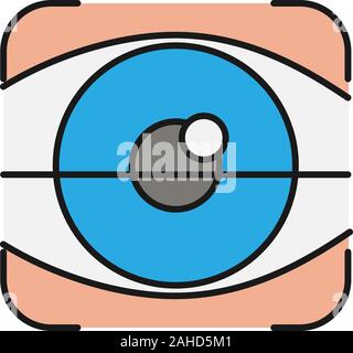 Retina Farbe Symbol Scan. Optometrie. Auge Authentifizierung. Isolierte Vector Illustration Stock Vektor
