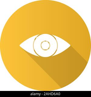 Menschliche Auge flache Bauweise lange Schatten glyph Icon. Die augenheilkunde. Gute Sicht. Vektor silhouette Abbildung Stock Vektor