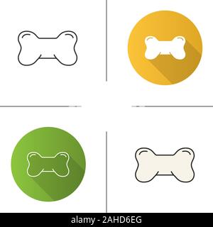 Der Hund Knochen Spielzeug Symbol. Flache Bauweise, lineare und Farbe Stile. Chew Toy. Isolierte Vektorgrafiken Stock Vektor