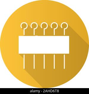 Auge Stifte Set flache Bauweise lange Schatten glyph Icon. Vektor silhouette Abbildung Stock Vektor