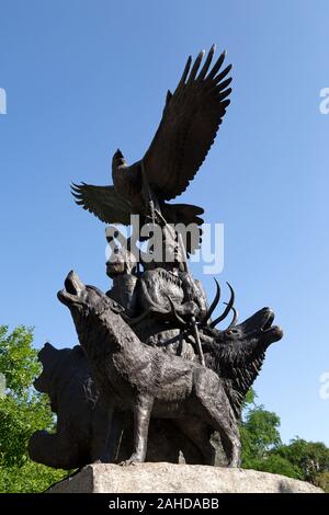 National Aboriginal Veteranen Denkmal an den Confederation Park in Ottawa, Kanada. Das Denkmal steht zu Ehren von Service-personal von Kanada's gezeichnet Stockfoto