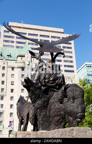 National Aboriginal Veteranen Denkmal an den Confederation Park in Ottawa, Kanada. Das Denkmal steht zu Ehren von Service-personal von Kanada's gezeichnet Stockfoto