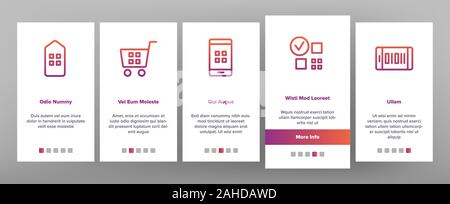 Qr-Code scannen Onboarding Icons Set Vector Stock Vektor