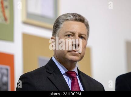 Us-Sonderbeauftragter für die Ukraine die Verhandlungen, Botschafter Kurt Volker während einer Sitzung 26. Februar 2019 in Kiew, Ukraine. Stockfoto