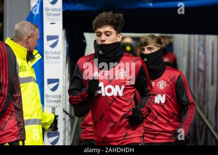 Burnley, Großbritannien. 28 Dez, 2019. Daniel James von Manchester United vor dem Premier League Match zwischen Burnley und Manchester United im Turf Moor, Burnley am Samstag, den 28. Dezember 2019. (Quelle: Pat Scaasi | MI Nachrichten) das Fotografieren dürfen nur für Zeitung und/oder Zeitschrift redaktionelle Zwecke verwendet werden, eine Lizenz für die gewerbliche Nutzung Kreditkarte erforderlich: MI Nachrichten & Sport/Alamy leben Nachrichten Stockfoto