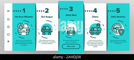 Autodiebstahl Onboarding Icons Set Vector Stock Vektor