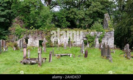 Ruine der Kirkton alte Kirche, Lochcarron, Wester Ross, Highland, Schottland gebaut 1751 & 1845 Aufgegeben Stockfoto