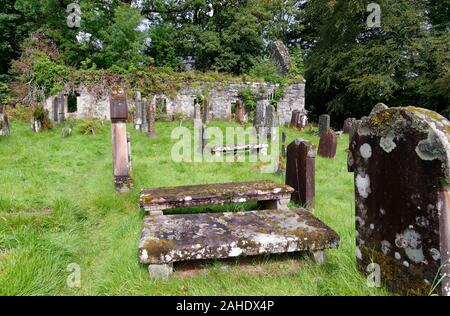 Ruine der Kirkton alte Kirche, Lochcarron, Wester Ross, Highland, Schottland gebaut 1751 & 1845 Aufgegeben Stockfoto