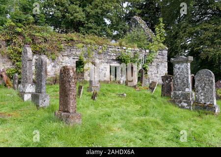 Ruine der Kirkton alte Kirche, Lochcarron, Wester Ross, Highland, Schottland gebaut 1751 & 1845 Aufgegeben Stockfoto