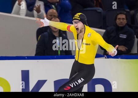 Heerenveen, Niederlande. 28 Dez, 2019. HEERENVEEN Thialf Eisstadion, 28-12-2019, Saison 2019/2020, niederländischen Single Entfernungen Meisterschaften. 1500 m Männer, Thomas Krol während des Spiels NK Single Entfernungen vom 28. Dezember Credit: Pro Schüsse/Alamy leben Nachrichten Stockfoto