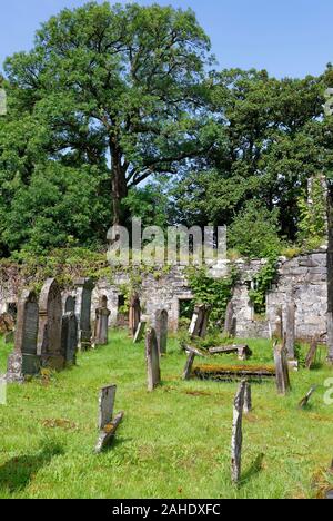 Ruine der Kirkton alte Kirche, Lochcarron, Wester Ross, Highland, Schottland gebaut 1751 & 1845 Aufgegeben Stockfoto