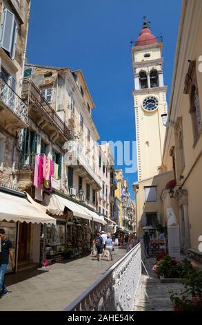 Kirche Saint-Spyridon in Der Griechischen Altstadt von Korfu Stockfoto