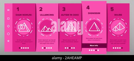 Pyramide Attraktion Onboarding Icons Set Vector Stock Vektor