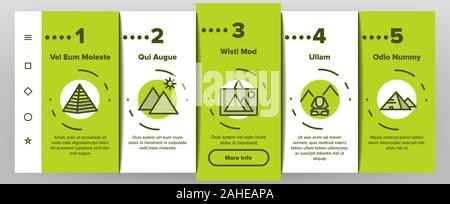 Pyramide Attraktion Onboarding Icons Set Vector Stock Vektor
