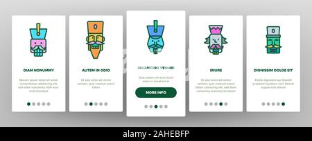 Nussknacker Onboarding Icons Set Vector Stock Vektor