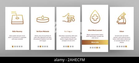 Hämatologie Onboarding Icons Set Vector Stock Vektor