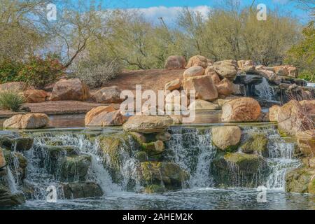 Wasser fallen an der Hymne in der Sonora Wüste, Maricopa County, Arizona, USA Stockfoto