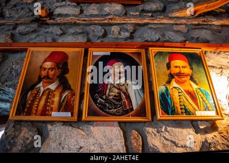 Foto von Ruinen von Kolokotronis home an Libovitsi, Arcadia. Die griechische und die herausragende Führer der griechischen Unabhängigkeitskrieg 1821 Stockfoto