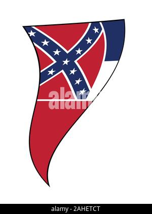 Die Flagge der USA Bundesstaat Mississippi als Teil einer Winkenden bunting Stock Vektor