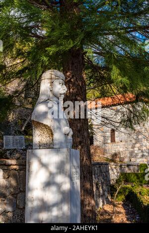 Die Statue von Theodoros Kolokotronis an Libovisi, Arcadia. Die griechische und die herausragende Führer der griechischen Unabhängigkeitskrieg 1821 Stockfoto