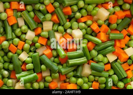 Hintergrund der Gemischten essen rohes gehacktes Gemüse, vegetarische Ernährung Stockfoto