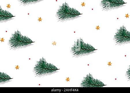 Weihnachtsbaum und Star nahtlose Muster. Illustration, Weihnachten nahtlose Muster. Urlaub Dekoration, Stockfoto