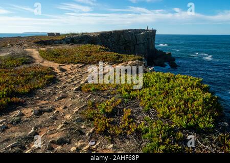 Landschaft bei Papoa Punkt Peniche Portugal Estremadura Stockfoto