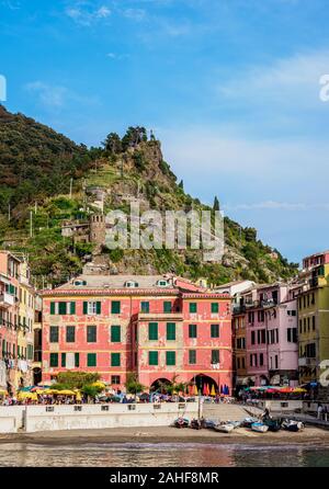 Vernazza, Cinque Terre, UNESCO-Weltkulturerbe, Ligurien, Italien Stockfoto