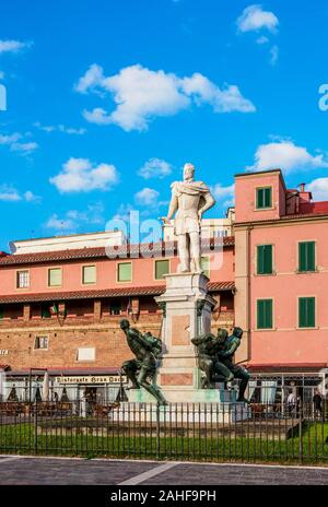 Monumento dei Quattro Mori, Monument der vier Mauren, Livorno, Toskana, Italien Stockfoto