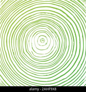Baumringe Hintergrund, Baumstamm, Holz- Textur, Bauholz grünes Konzept. Vektorgrafiken. Stock Vektor