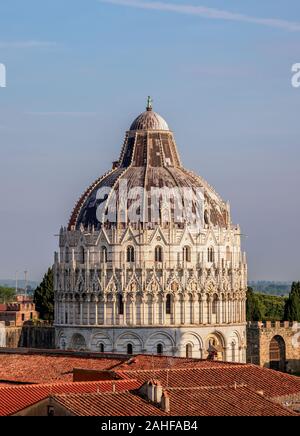 Baptisterium San Giovanni, Erhöhte Ansicht, Pisa, Toskana, Italien Stockfoto