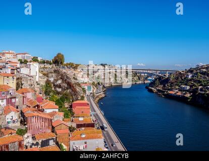 Douro, Erhöhte Ansicht, Porto, Portugal Stockfoto