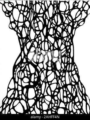 Neurographic Zeichnung Technik. Neue neuronale Verbindungen durch Zeichnung. Stockfoto
