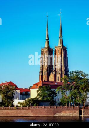 Kathedrale von Ostrow Tumski Bezirk, Wroclaw, Woiwodschaft Niederschlesien, Polen Stockfoto