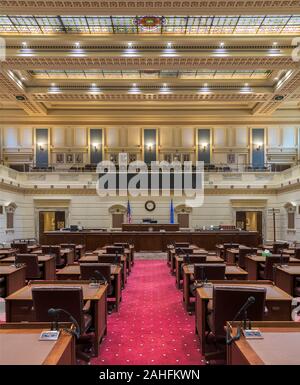 Senat Kammer in der historischen Oklahoma State Capitol in Oklahoma City, Oklahoma vom Senat Boden Stockfoto