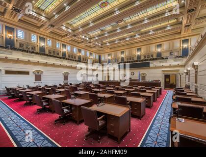 Senat Kammer in der historischen Oklahoma State Capitol in Oklahoma City, Oklahoma vom Senat Boden Stockfoto