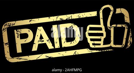 Gold grunge Stempel mit Rahmen, Daumen hoch und Text Stock Vektor