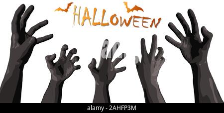 different dark shadowed scarry zombie hands for halloween time Stock Vektor