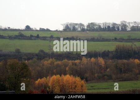 Blick von North Downs über Wouldham bei Rochester in Kent, England Stockfoto