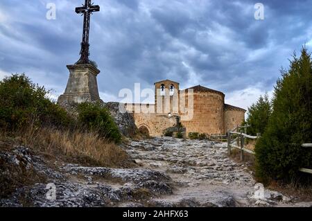 Einsiedelei des heiligen Fructose, Ermita de San Frutos, Parque Natural de Las Hoces del Río Duratór in der Nähe von Segovia, Spanien Stockfoto