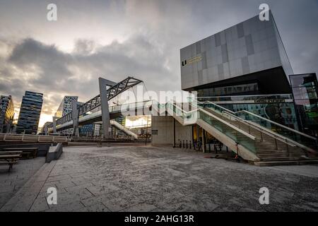 Oslo, Norwegen - Akrobaten Fußgängerbrücke Stockfoto