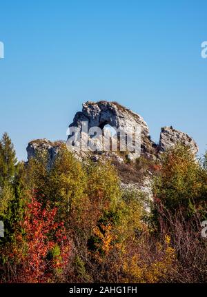 Okiennik Wielki, Window Rock, Piaseczno, Krakow-Czestochowa Hochland oder polnischen Jurassic Highland, Woiwodschaft Schlesien, Polen Stockfoto