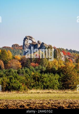 Okiennik Wielki, Window Rock, Piaseczno, Krakow-Czestochowa Hochland oder polnischen Jurassic Highland, Woiwodschaft Schlesien, Polen Stockfoto