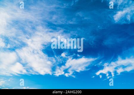 Cirrus Wolkenbildung. August 2019 Stockfoto