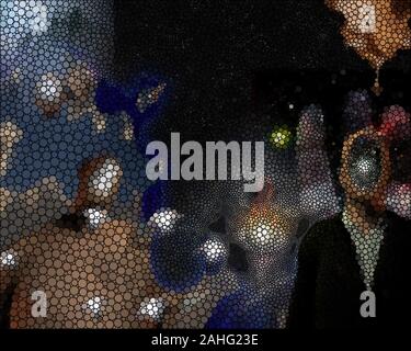Abstraktes Muster von Kreisen. 3D-Rendering Stockfoto