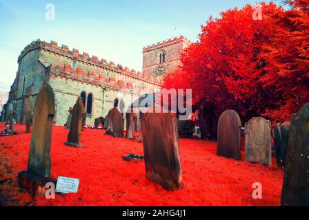 St. Oswalds Kirche/Friedhof, Filey North Yorkshire Stockfoto