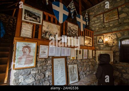 Foto von Ruinen von Kolokotronis home an Libovitsi, Arcadia. Die griechische und die herausragende Führer der griechischen Unabhängigkeitskrieg 1821 Stockfoto