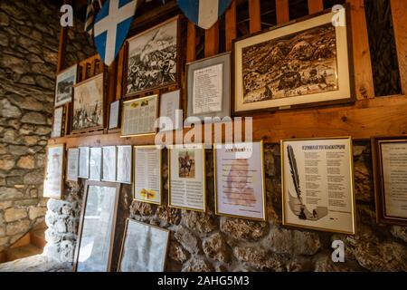 Foto von Ruinen von Kolokotronis home an Libovitsi, Arcadia. Die griechische und die herausragende Führer der griechischen Unabhängigkeitskrieg 1821 Stockfoto