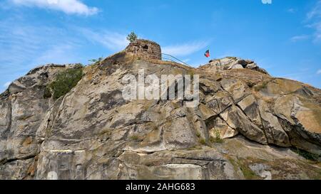 Überreste der Festung Regenstein bei Blankenburg im Harz in Deutschland Stockfoto